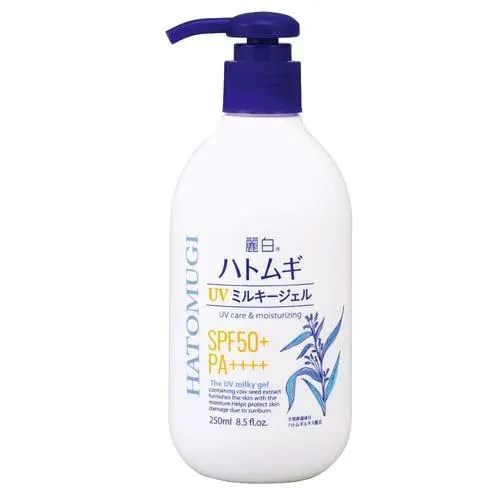 Reihaku HATOMUGI UV Milky Gel SPF50+ PA++++ Pump Type　250ml